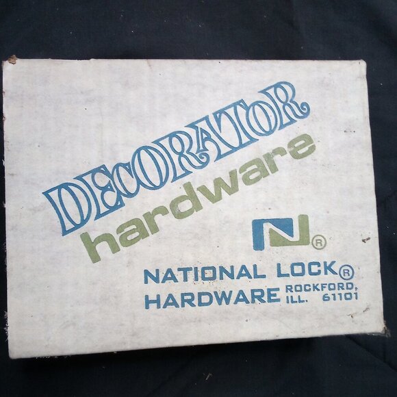 Vintage 70s MCM National Lock Decorator Hardware Antique Brass Drawer Pulls (26) - Picture 2 of 6